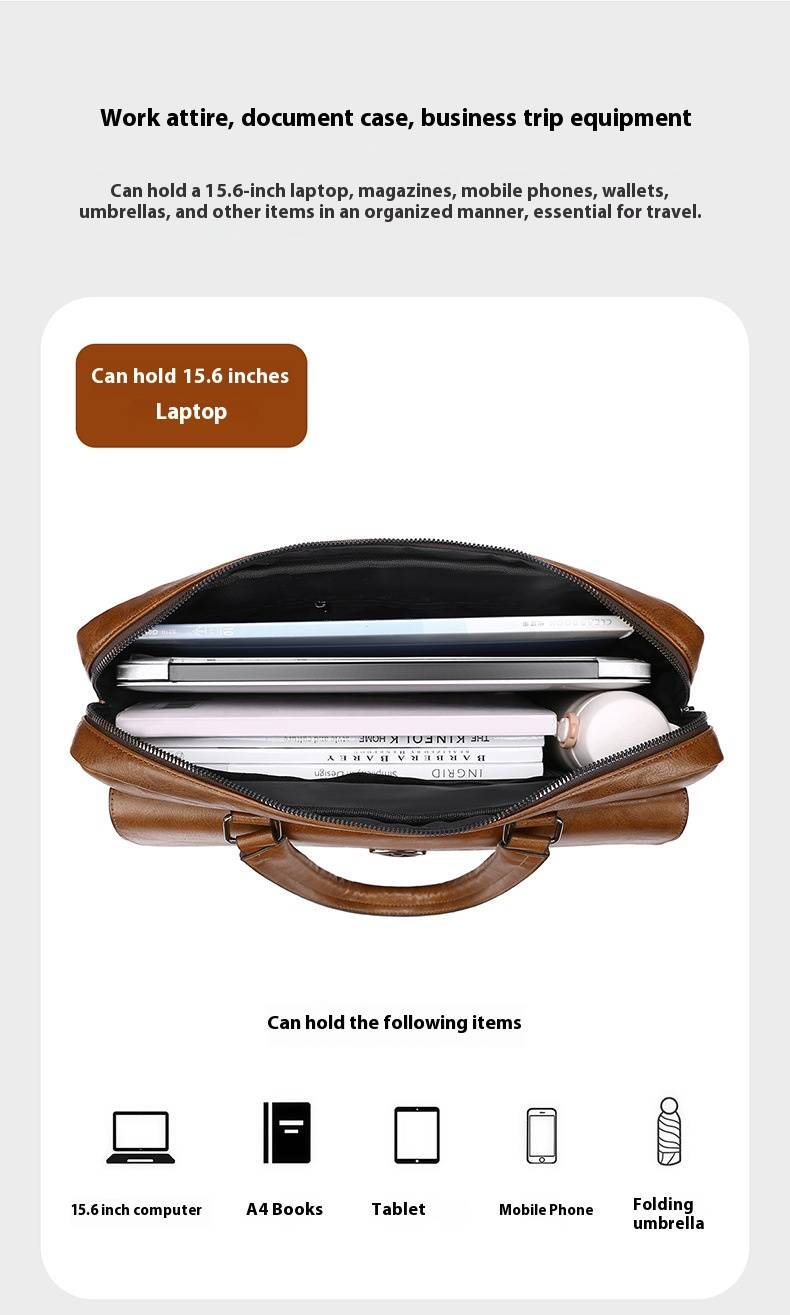 Pendler Herrenhandtasche High-End-Aktentasche mit großer Kapazität Computertasche Herren-Business-Handtasche_voghion.com