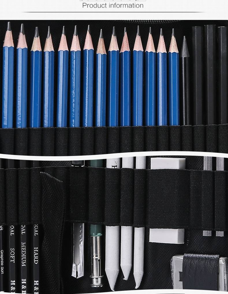 H&B 50-delige schetspotlodenset - Professionele tekenpotloden voor kunstenaars, beginners en studenten_voghion.com