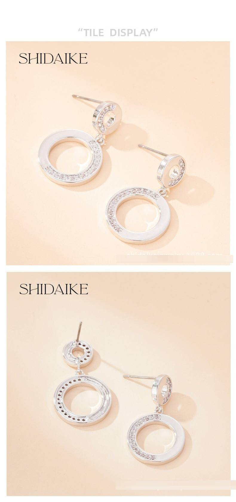 Women's Jewelry Elegant Round Stud Earrings With Zircon Stones, Vintage Style Hypoallergenic S925 Silver Plated Post High End Round Zircon Earrings_voghion.com