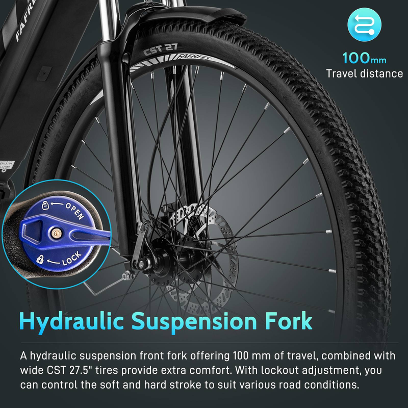 Bici elettrica da trekking Fafrees FM8 250W 27,5" con motore centrale, 522Wh, bici elettrica da città, 14,5Ah, supporto tramite app_voghion.com