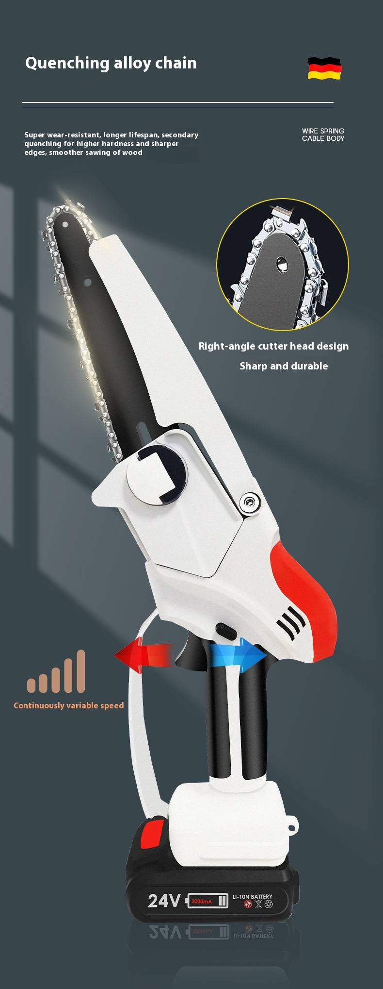 Compact Cordless Mini Chainsaw - Lightweight Lithium Battery Powered Pruning Saw For Wood Cutting, Gardening, Branch Trimming & Outdoor Use_voghion.com