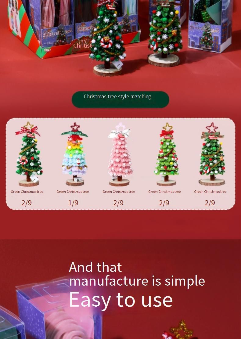 Nuevo paquete de regalo de Navidad con varita de descompresión giratoria, material para armar un árbol, juguete de regalo, muñeco de descompresión, adornos._voghion.com
