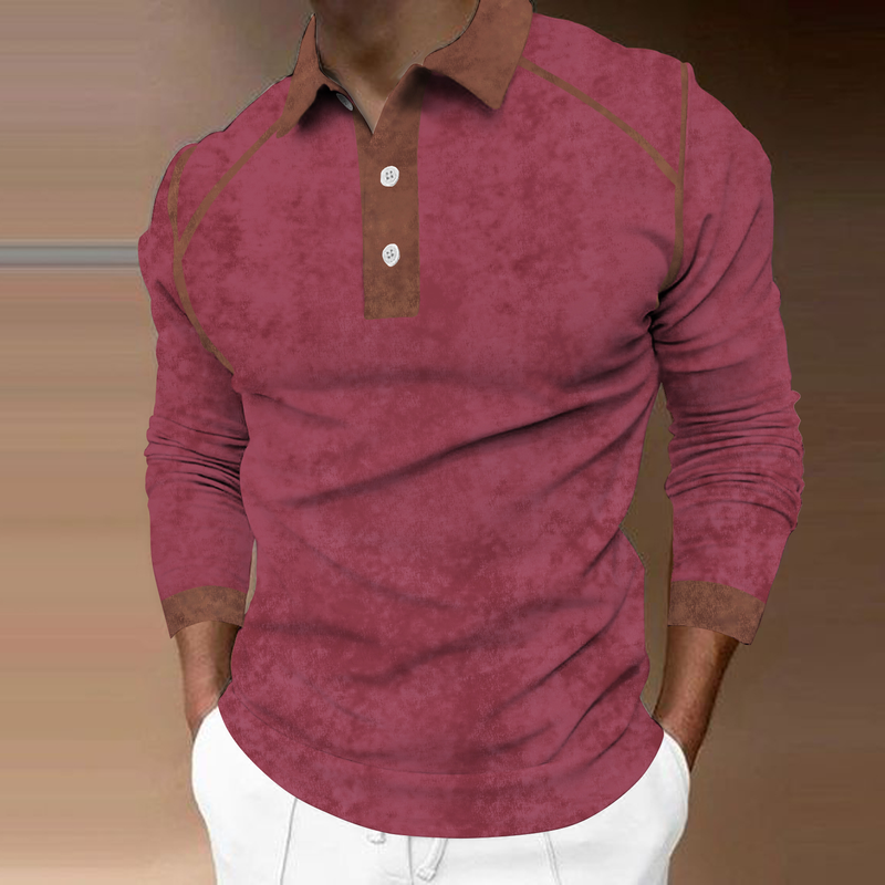 Sommar 3D-tryckt ventilerande streetwear herrmode långärmad pikétröja herrknappar_voghion.com