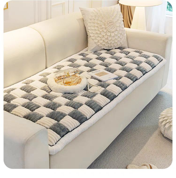 Dom in vrt Šahovnica preprosta plišasta blazina za kavč ins style parjena blazina nedrseča zimska odebeljena blazina za okna_voghion.com