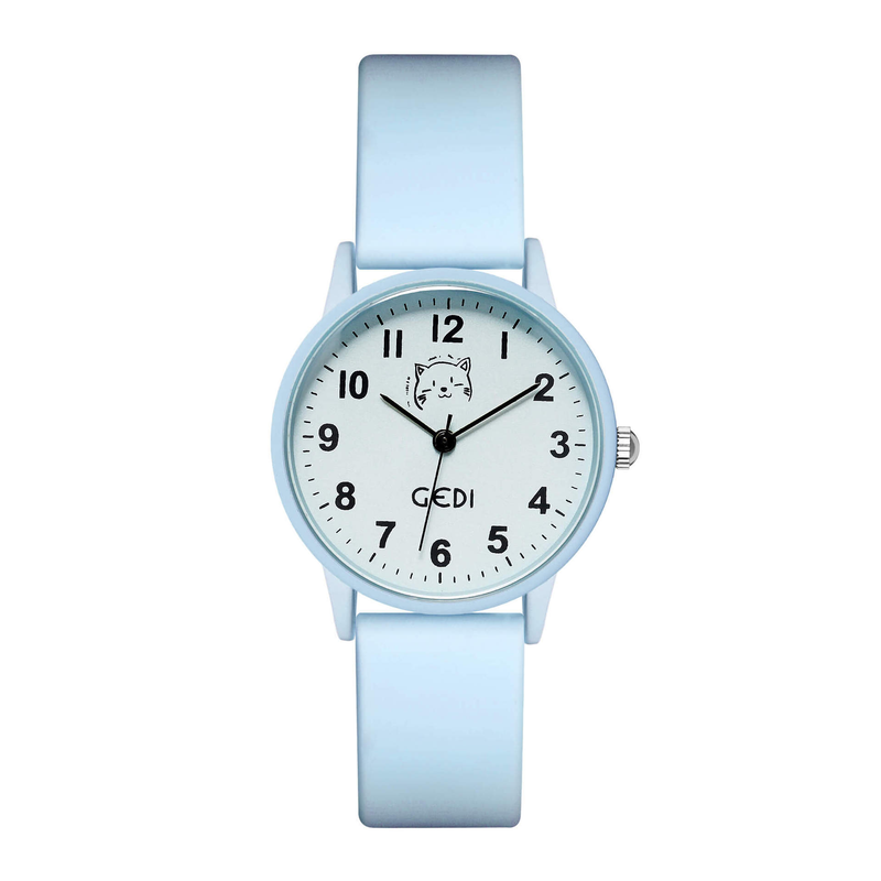 Orologio da donna impermeabile al quarzo con quadrante rotondo in silicone color caramella Goldie per studenti, piccolo stile cartoon_voghion.com