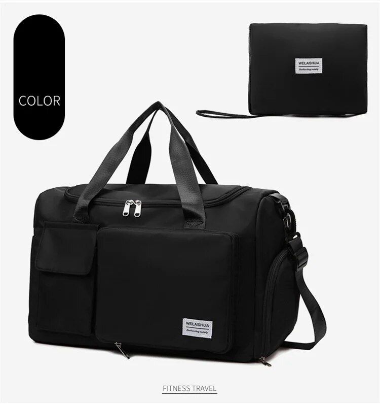 Új, összecsukható, nagy kapacitású kézitáska, rövid távú utazótáska, száraz, nedves elválasztó fitnesztáska, úszótáska, kézitáska, bőröndtáska_voghion.com