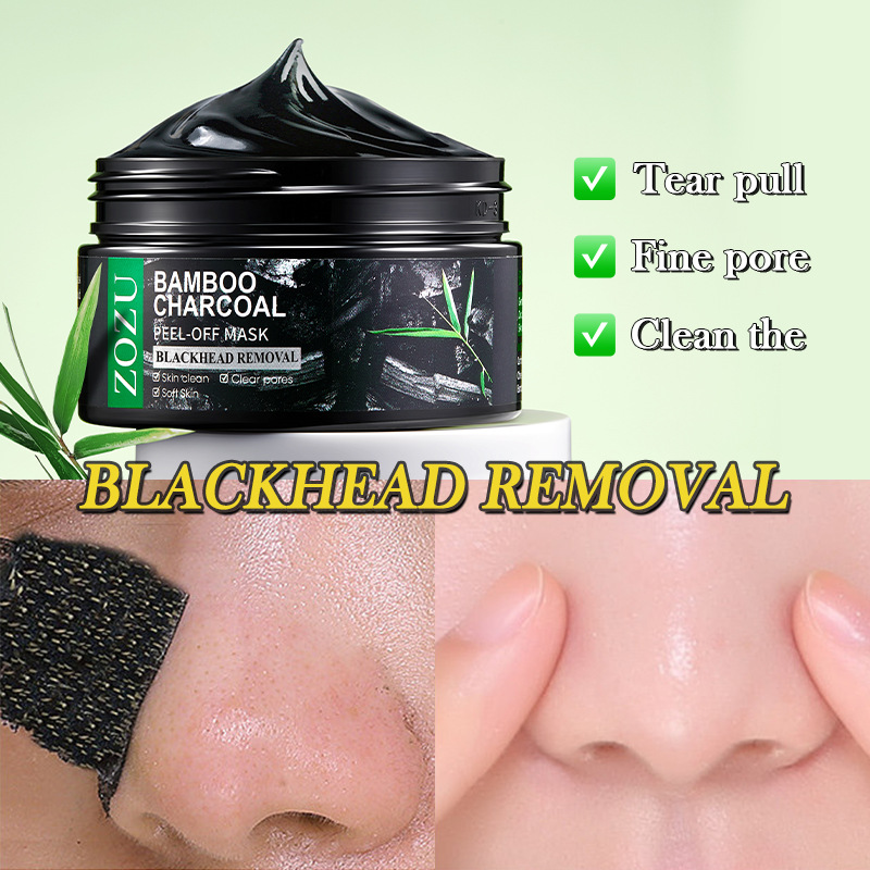 Maska za obraz ZOZU Bamboo Charcoal Tearing vpija ogrce, akne, obnohtno kožico in nosno masko na T-predelu_voghion.com