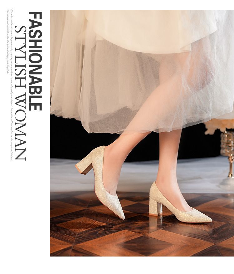 6555F Escarpins à talon compensé et bout pointu pour femme, chaussures de mariage sexy en dentelle française, collection 2025, escarpins à décolleté peu profond_voghion.com