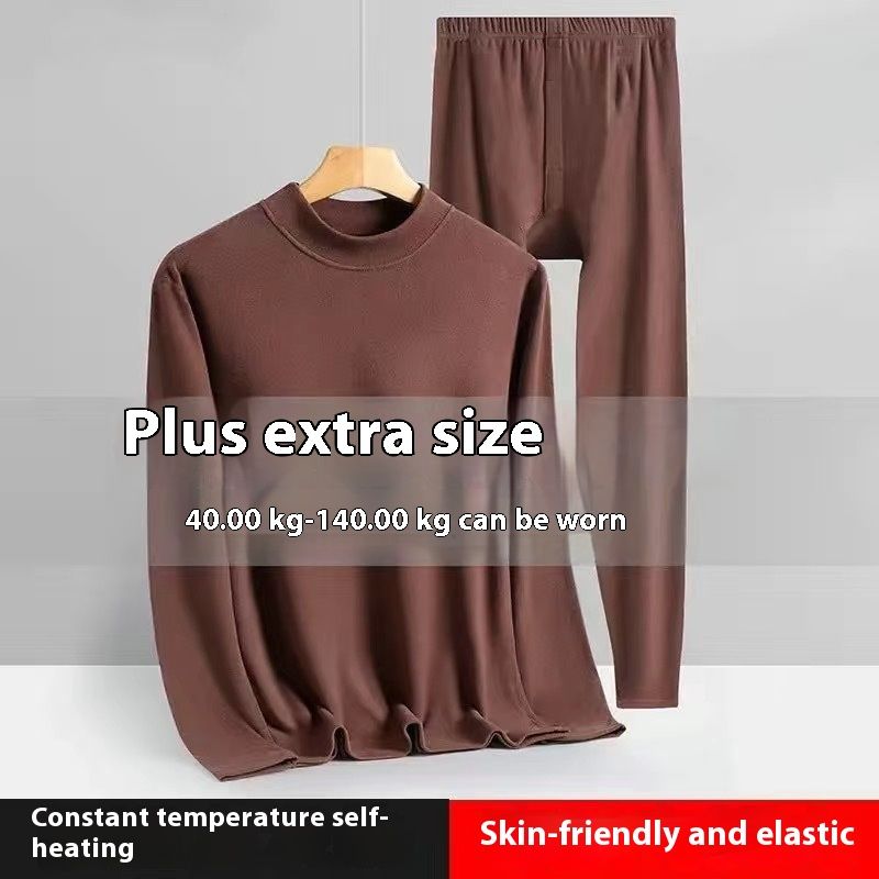 Német flanel páros termo alsónemű szett, kétoldalas, kefélt férfi félig magas nyakú ruházat, nadrág, őszi és téli_voghion.com