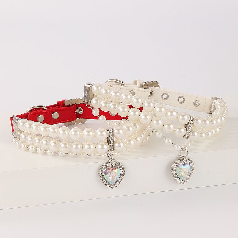 Dog Pendant 002 Collar Set Steel Wire Beaded Leash For Small Cats And Dogs_voghion.com