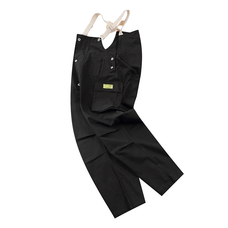 Calça cargo retrô masculina, larga e justa, com bolsos grandes e calça casual_voghion.com