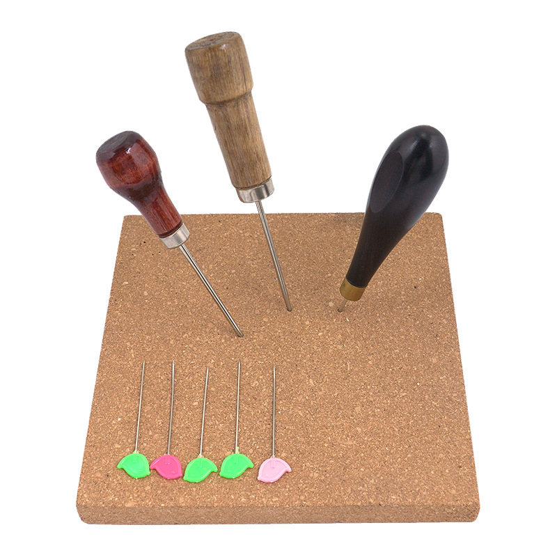 1Pcs Perforated Pad Cork Assisted DIY Hand Leather Tool Diamond Cone Perforated Without Slag_voghion.com