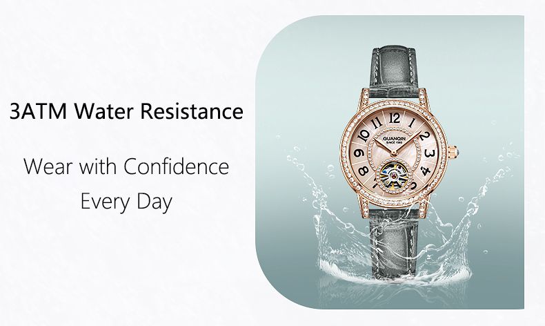 GUANQIN Watches For Women Luxury Mechanical Watch Skeleton Crystal Bezel Leather Strap Leisure 30M Waterproof Lady Wristwatches_voghion.com
