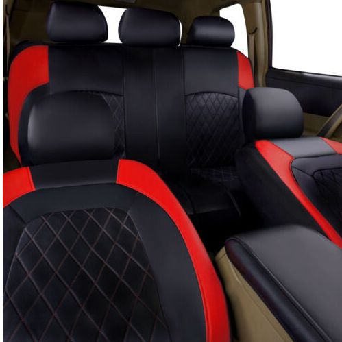 Car seat cover single line quilted bracket leather pu leather_voghion.com