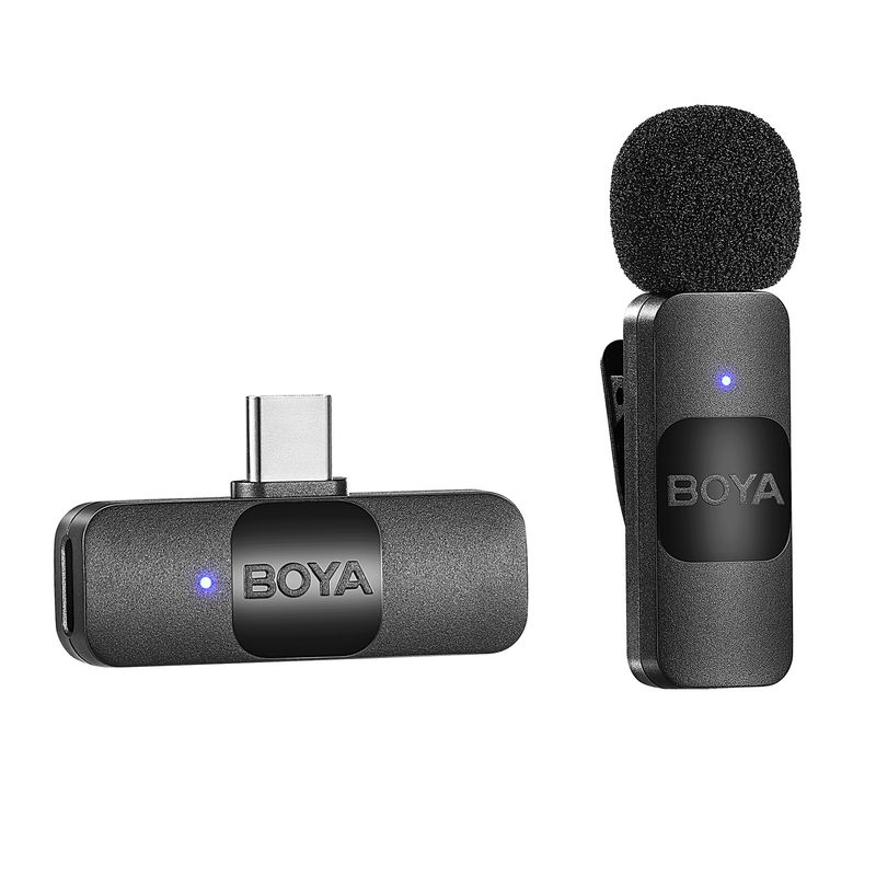 BOYA BY-V Professional Wireless Lavalier Mini Microphone for iPhone iPad Android Live Broadcast Gaming Recording_voghion.com