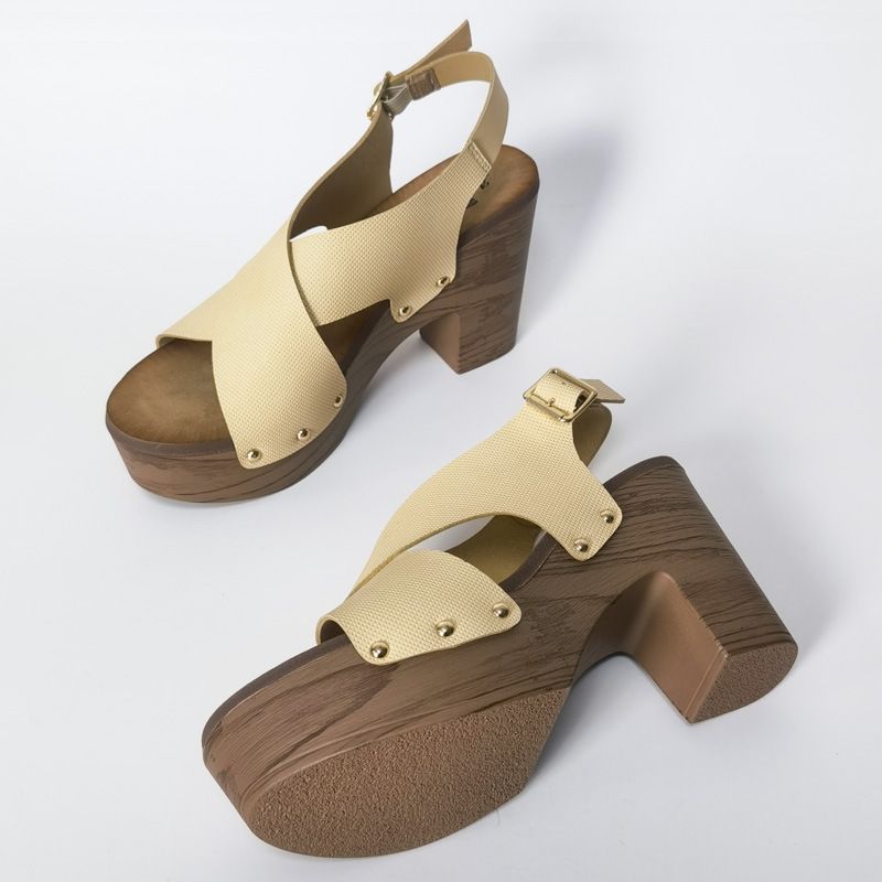 Schuhe 2024 Neue Dicken Hohen Absatz Große Größe Sandalen frauen Einfachheit_voghion.com