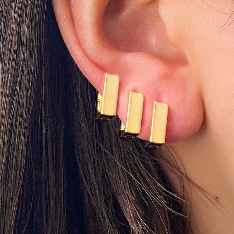 GEOMETRIC TRIO - Alloy Hoop Earrings Set (High-End Minimalist Jewelry, Retro Personality Design)_voghion.com