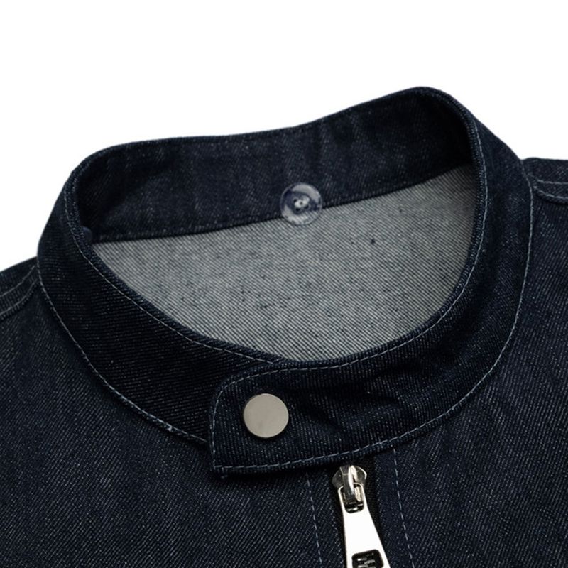 Denim-Jacke mit Kragen, verdicktes Herbst- und Winter-Design für Herren, abnehmbarer Kragen, Innenfutter, lockere Baumwolljacke_voghion.com