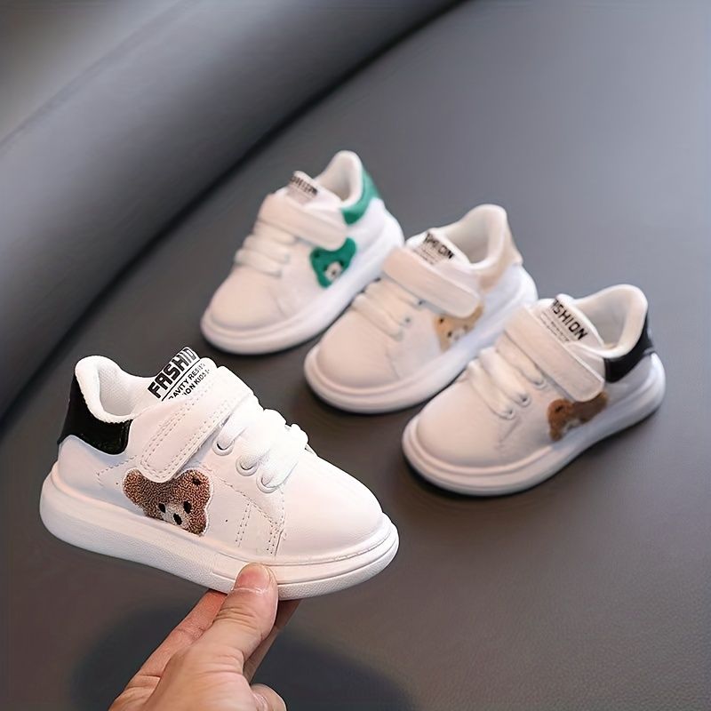 Lässige, süße, bestickte Bären-Low-Top-Jungen, atmungsaktive, bequeme, rutschfeste Sneakers zum Gehen und Laufen im Freien, Herbst_voghion.com