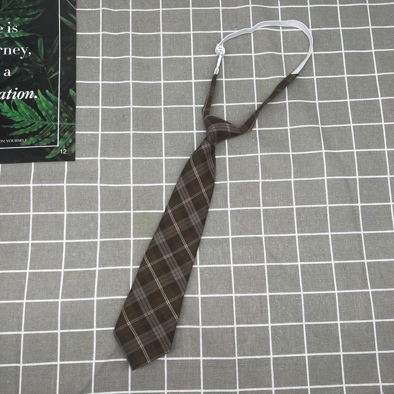 Age-Reducing Internet Celebrity Matching Artifact JK Small Plaid Uniform Style Shirt Bow Female Student Tie_voghion.com