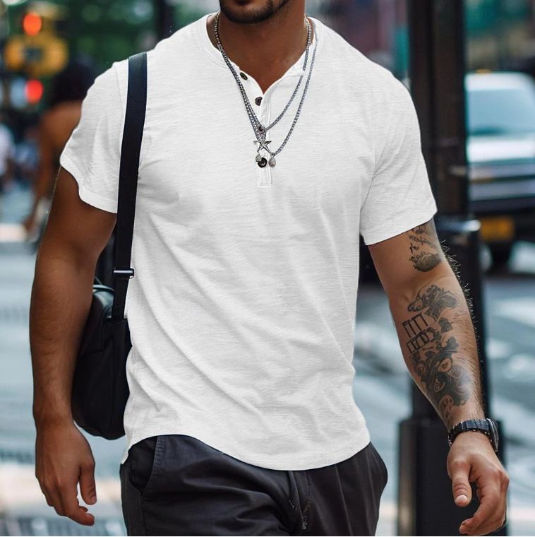 T Shirt Men Casual High Quality Summer Short Sleeve O Neck Mens T Shirts Fashion Basic T-shirt Male Gym Street Vacation_voghion.com