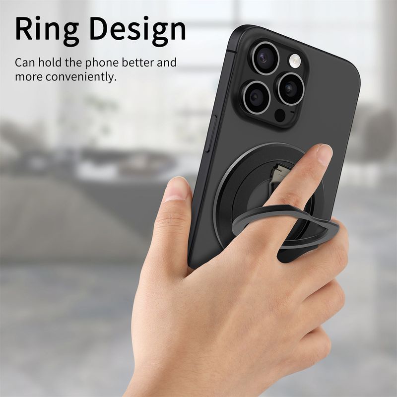 TechGlobe Source - Supporto magnetico ultrasottile pieghevole in lega di alluminio con forte supporto a 360° per telefono_voghion.com