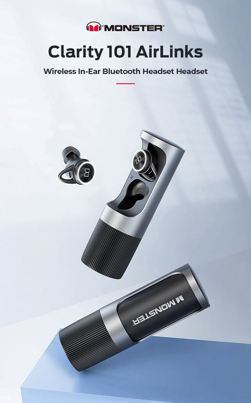 Écouteurs intra-auriculaires Bluetooth Monster Clarity 101 AirLinks TWS, réduction du bruit ENC, étanches, sans fil_voghion.com