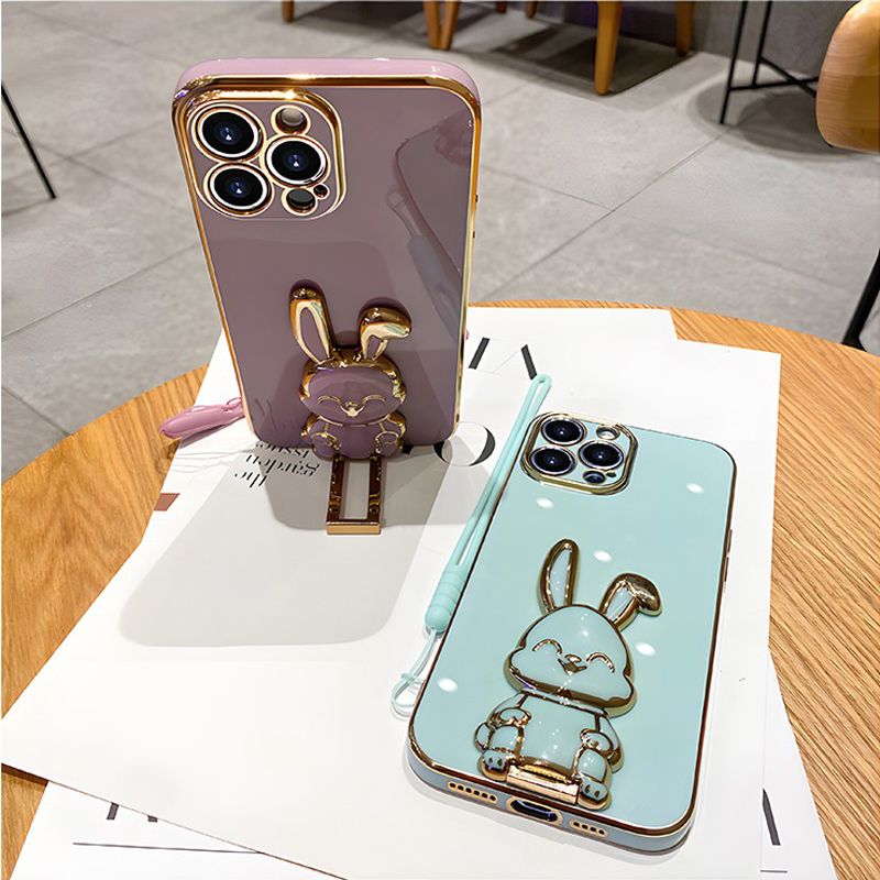 Tie Rod Rabbit Bracket Case For Motorola Moto G23 G13 G32 G20 G30 Plus G22 G8 Power G10 G9 Play Plating Cover_voghion.com