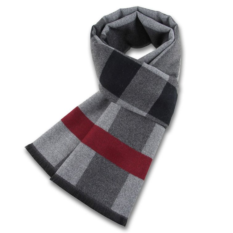 plaid da uomo per autunno e inverno, sciarpa calda da lavoro, pile alla moda, sciarpa invernale in seta_voghion.com