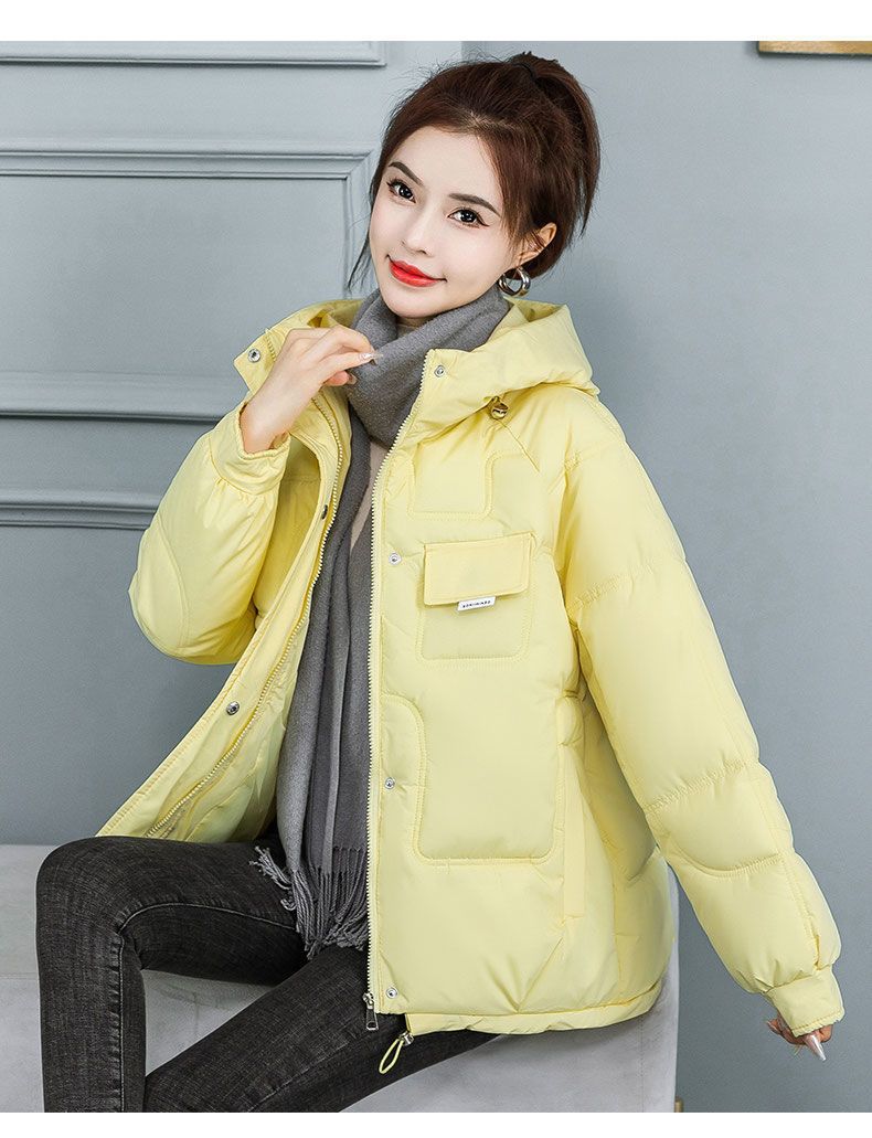 Kadın Kışlık Kapüşonlu Mont, Hafif Sıcak Mont, Büyük Beden Kısa Dış Giyim, Minyonlardan Kıvrımlılara Uygun Günlük Moda Parka_voghion.com
