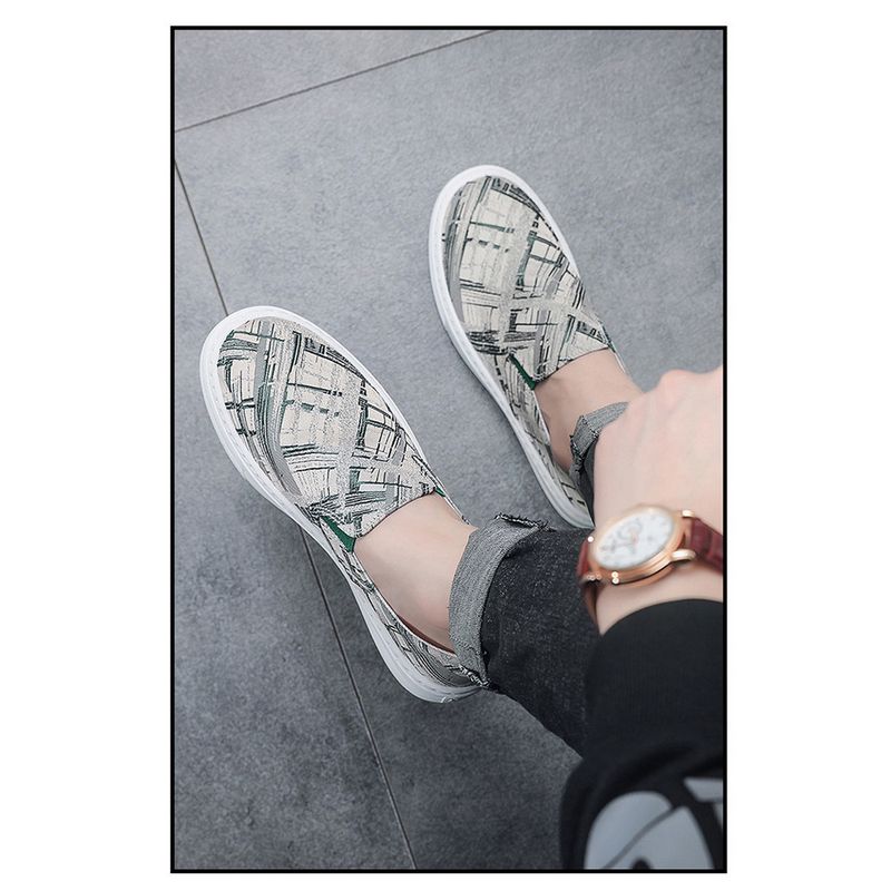 Scarpe da ginnastica casual da uomo, nuove, traspiranti, in tela, stile coreano, versatili e alla moda, slip-on e pigre_voghion.com