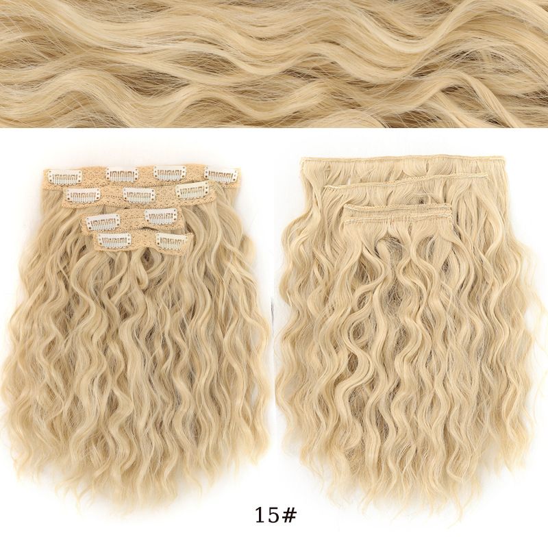 Short Water Wavy Hair extensions 4-piece set 30cm130g synthetic wig extensions for women_voghion.com