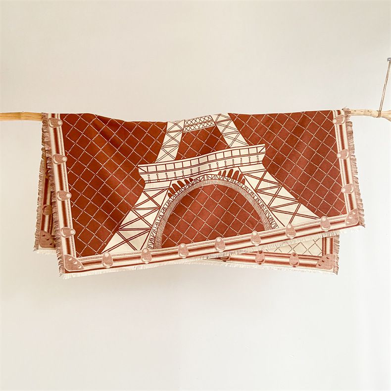 Sciarpa in stile retrò, scialle versatile in cashmere caldo a torre invernale, sciarpa quadrata, scialle bifacciale da donna_voghion.com