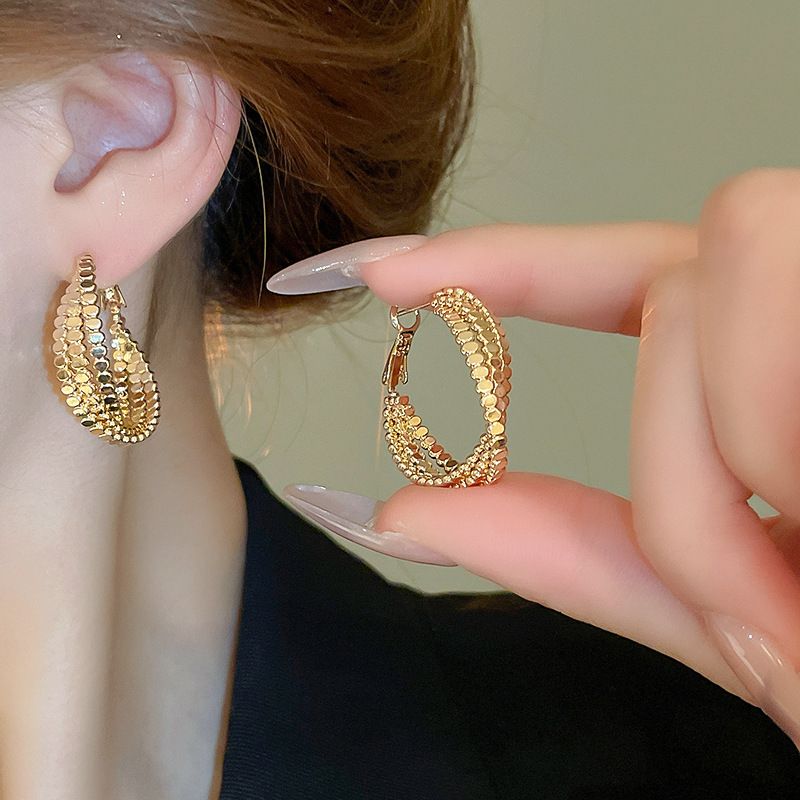 Orecchini in argento con ago freddo e vento, orecchini in argento rotti e intrecciati, nuovi orecchini piccoli e versatili, accessori per orecchini alla moda e di alta qualità_voghion.com