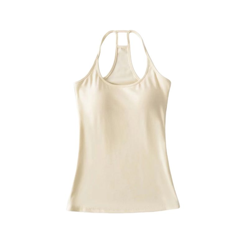Completo composto da canotta imbottita elasticizzata sexy aderente e pantaloni svasati a vita bassa_voghion.com