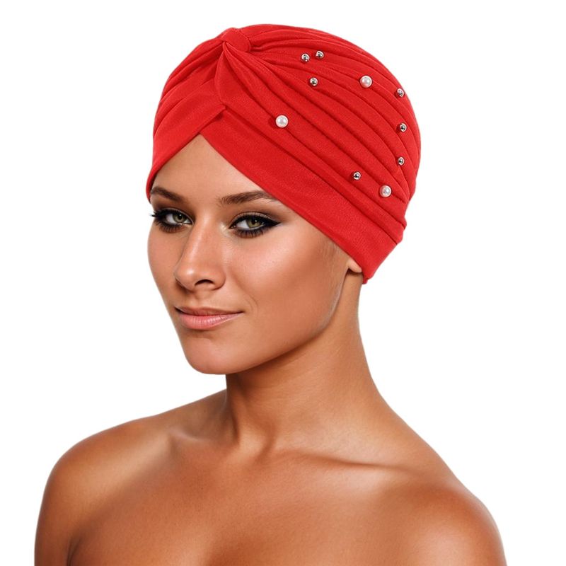 Muslim hat Turban cap pleats nail bead pleats simple watermelon cap_voghion.com