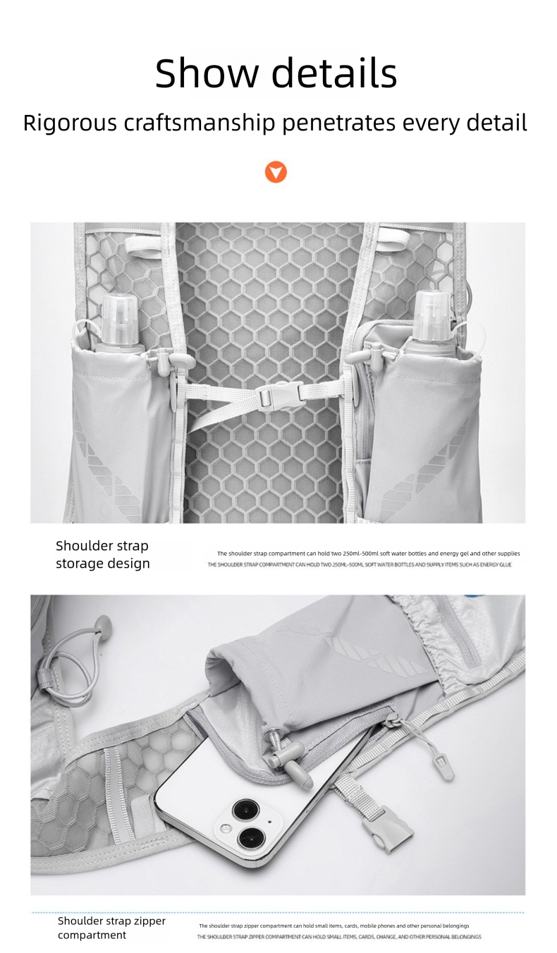 Mochila de hidratação leve para trilhas, ciclismo, montanhismo e caminhadas, com capacidade para 12 litros._voghion.com