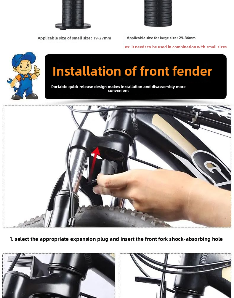 Universal Mountain Bike Mudguard Rear Fender Extended Rainproof Bicycle Accessories_voghion.com