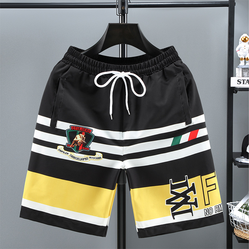 Couple Quick Drying Shorts Men's Summer Printed Beach Pants Thin Pants Men's Casual Capris_voghion.com
