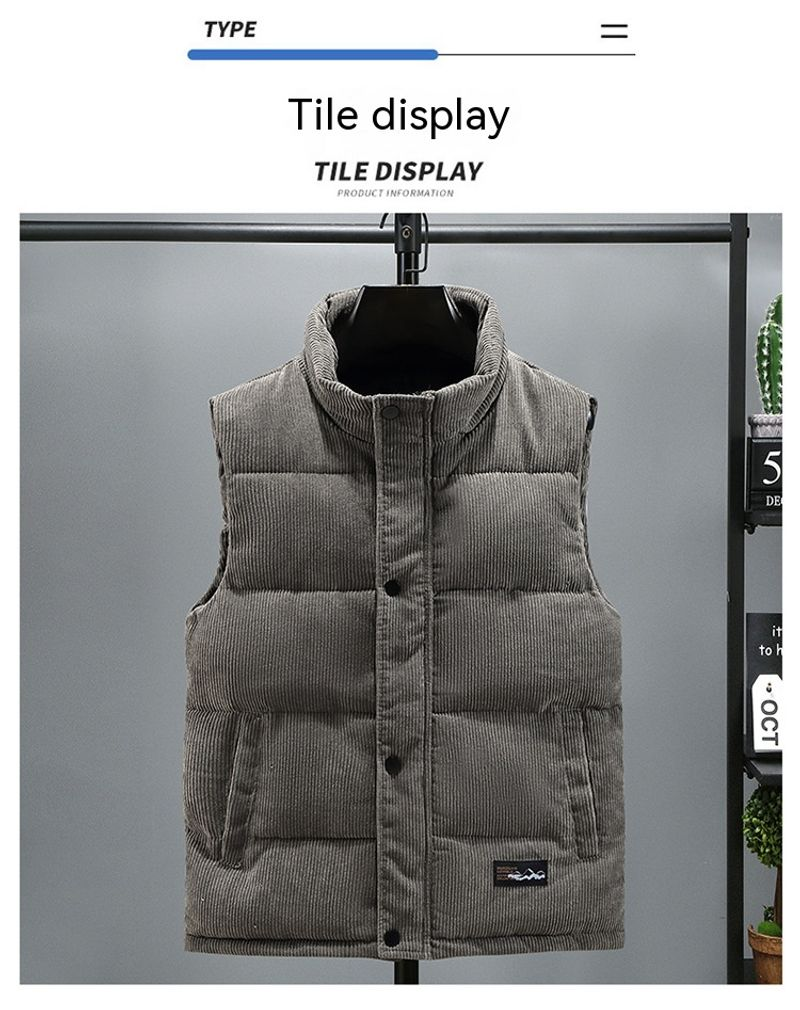Vīriešu korejiešu versijas velveta ikdienas dūnu kokvilnas silta ziemas āra veste H838_voghion.com