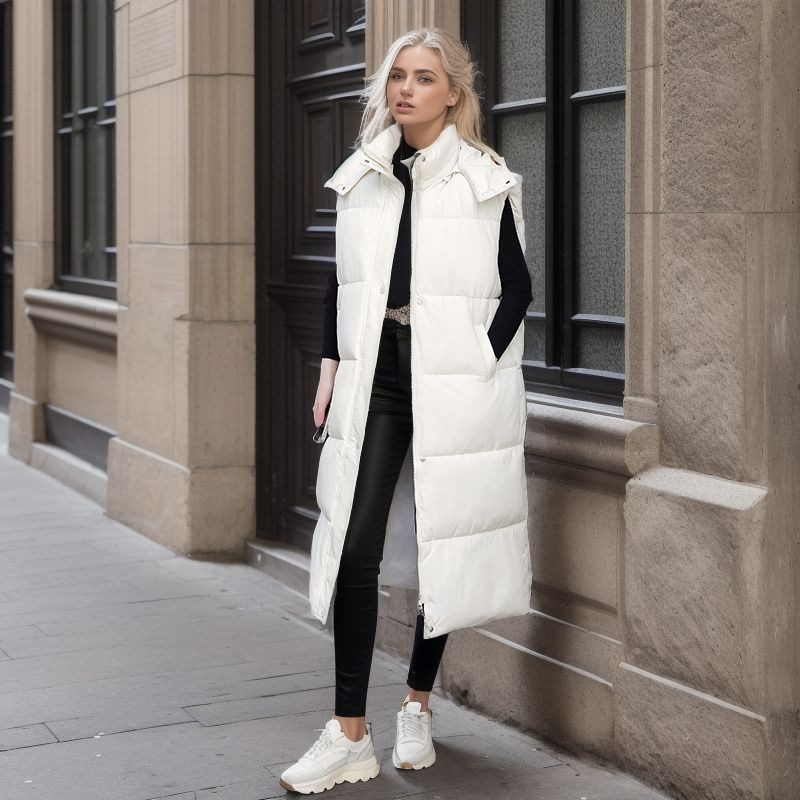 Damen lockere ärmellose warme Jacke gepolsterte Jacke Damen warme Mantel Weste_voghion.com