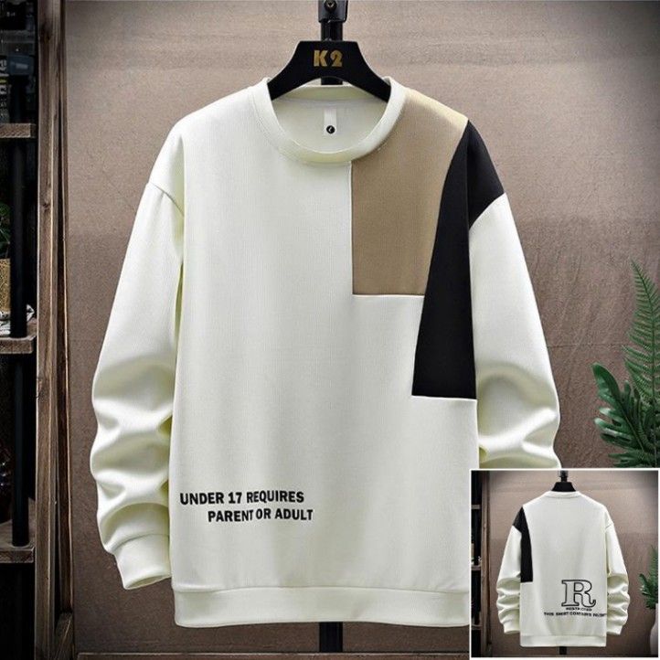 Herrenbekleidung Frühling und Herbst neuer Rundhalspullover mit Hosenanzug Herrenstil Modetrend lockere Sportfreizeit All-Match-Zweiteileranzug_voghion.com