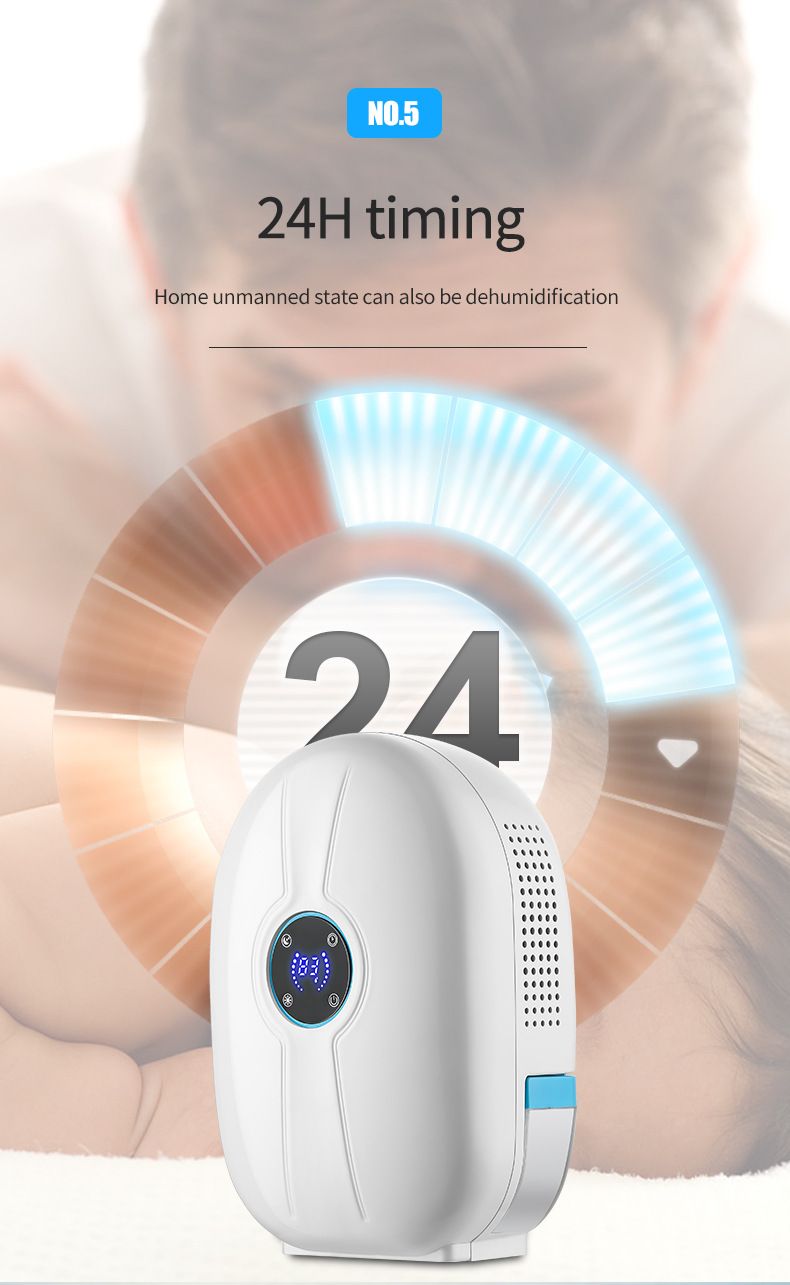 Mini Silent Dehumidifier For Bedroom & Dormitory, 450ml Compact Moisture Absorber With 7-Color Night Light, Auto Shut Off, USB Operation, Perfect Gift_voghion.com