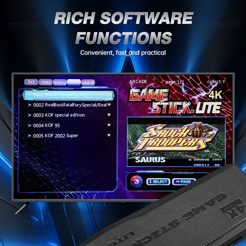 4K Video Console Wireless Controller Gamepad Built-in 20000 Games 64G Retro Handheld Player For PS1/FC/GBA Game Stick_voghion.com