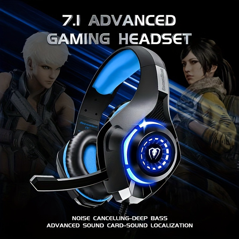 Gaming-kablede glødende RGB-øretelefoner 7.1-kanals USB-interface på grund af lige skrivebord_voghion.com