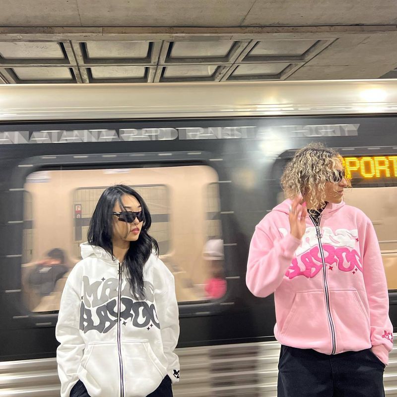 Herretøj street hiphop skum bogstavprint cardigan lynlås hættetrøje ungdom fritidstrøje_voghion.com