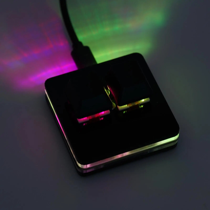 Black 2 Keys Mini Keypad Red/Sier Switch OSU Programmable Gaming Mechanical USB Custom Keyboard Keycaps For PC_voghion.com