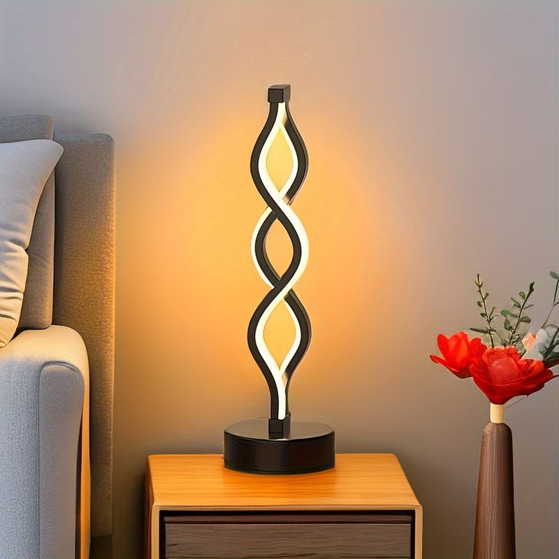 Bedroom bedside seaweed table lamp wavy pattern small night light luxurious creative living room_voghion.com
