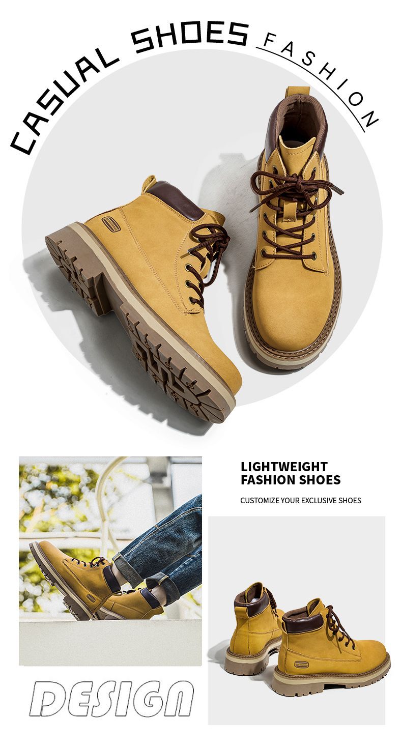 Rhubarb Boots Men's Thick-soled Heightening Desert Martin Boots High-top Men's Boots Functional Wind_voghion.com