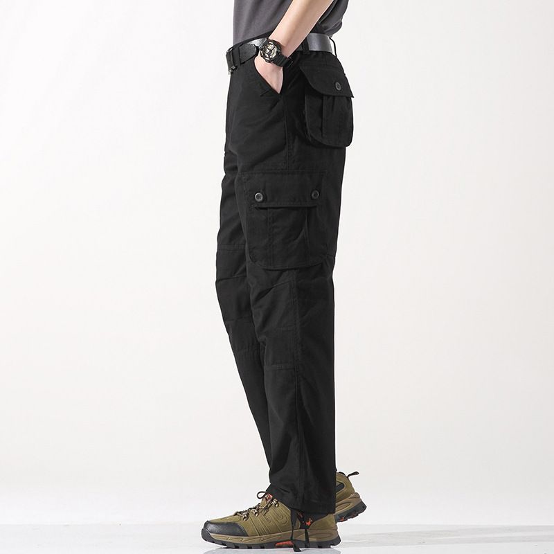 Pantalon de travail décontracté surdimensionné à jambe droite pour homme 2024, pantalon de travail ample à poches multiples_voghion.com